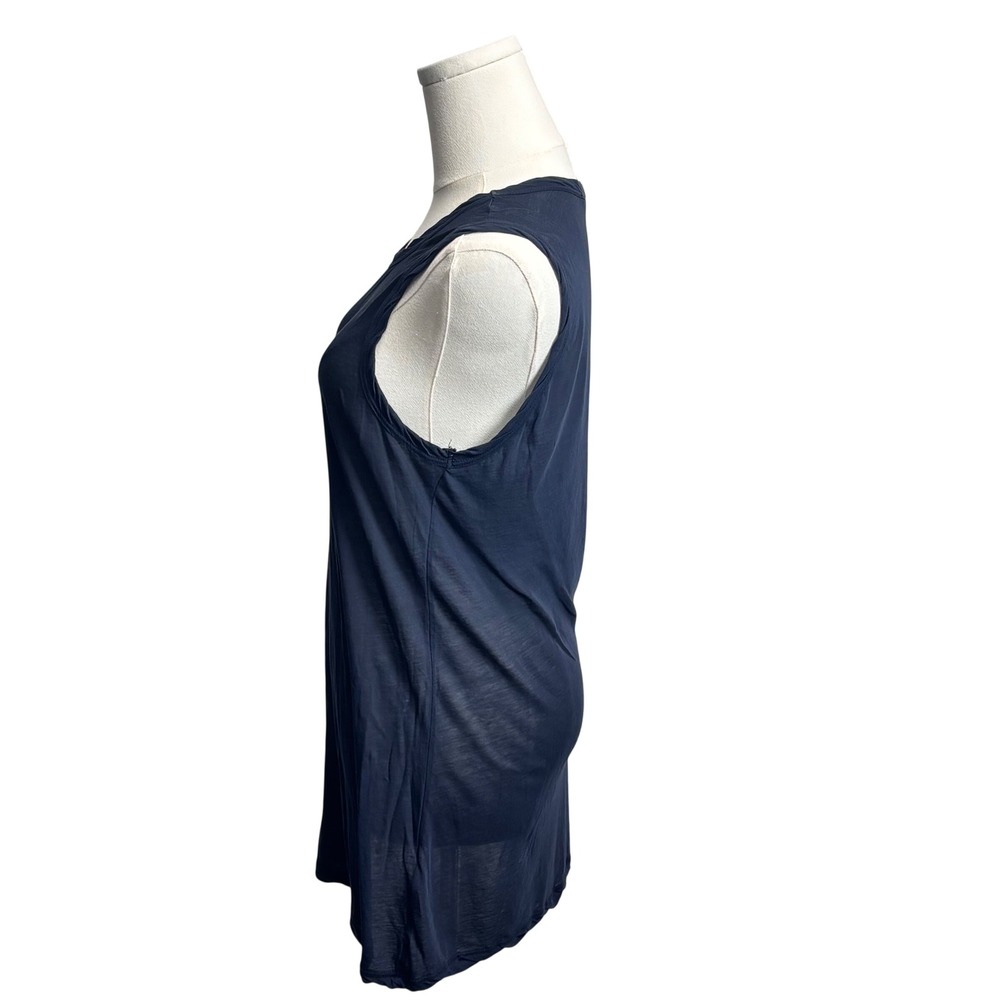 James Perse Tank Top Navy Blue Cotton Slub Jersey Minimalist Women Size 2 - Picture 4 of 7